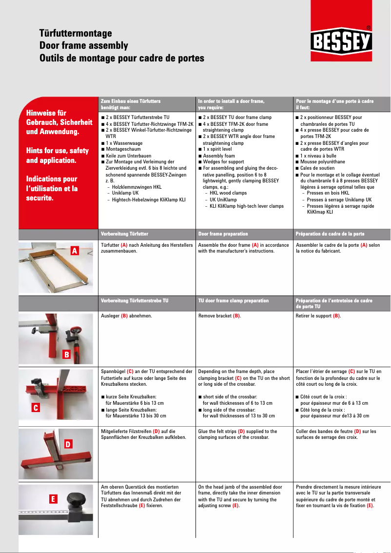 Page 1 de la notice Manuel utilisateur Bessey TFM-2K