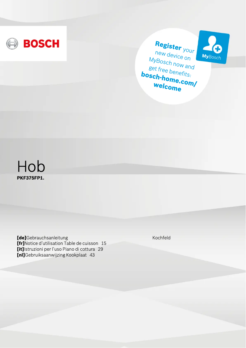 Página 1 del manual Manual de usuario Bosch PKF375FP1E