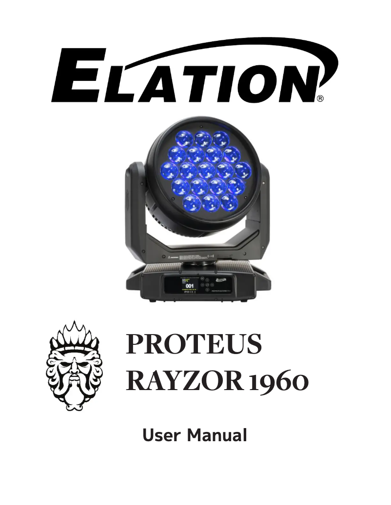 Page 1 de la notice Manuel utilisateur Elation PROTEUS RAYZOR 1960