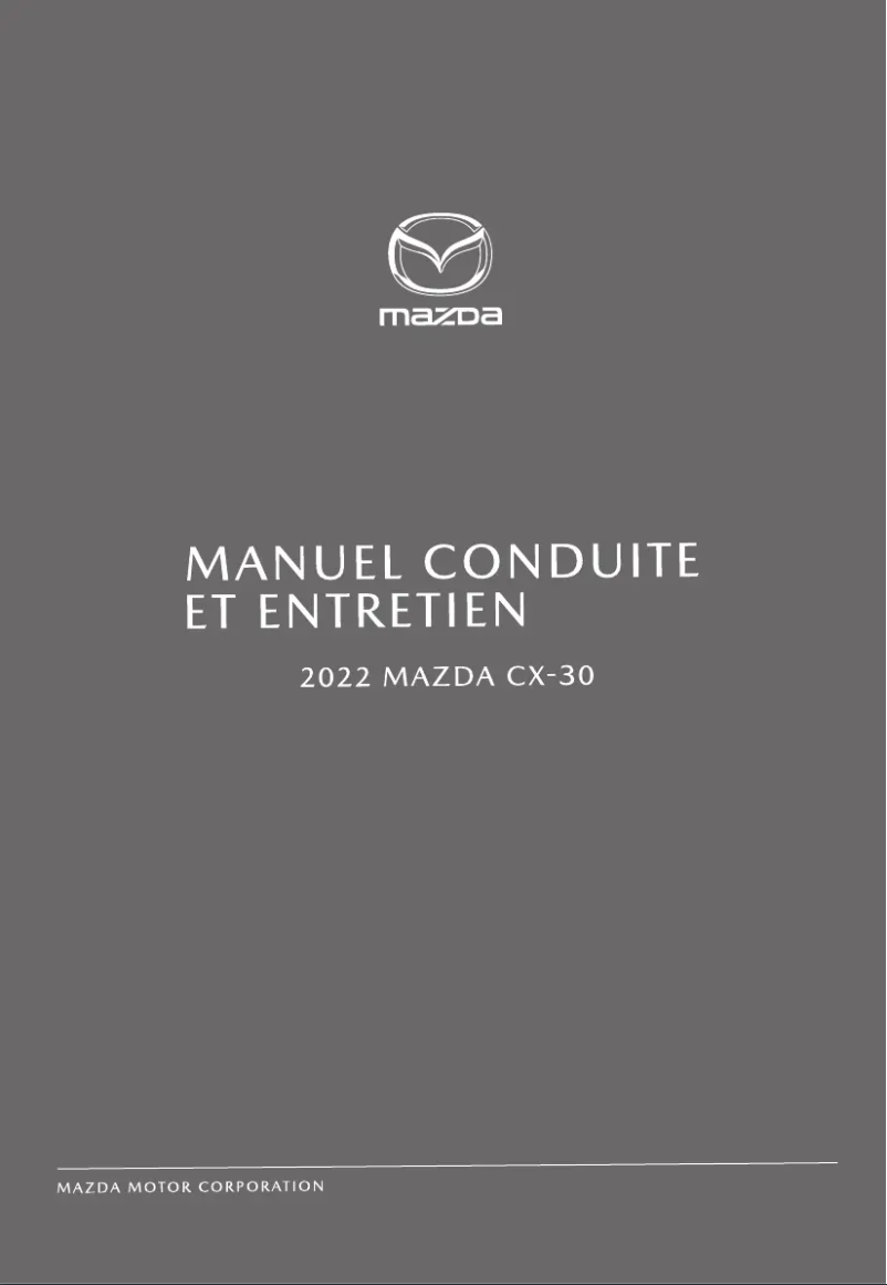 Page 1 de la notice Manuel utilisateur Mazda CX-30 (2022)