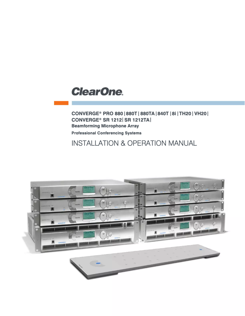 Page n°1 - Manuel utilisateur ClearOne Converge SR 1212