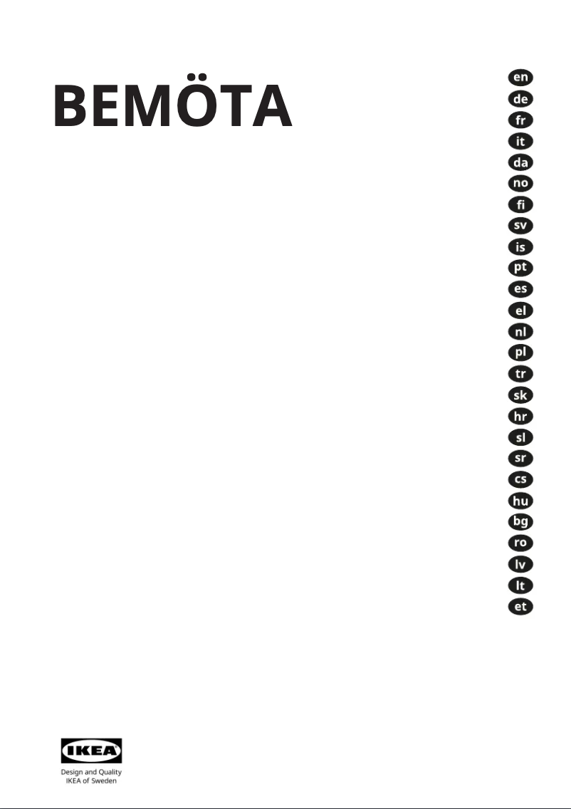 Image de la première page du manuel de l'appareil BEMÖTA 103.923.33