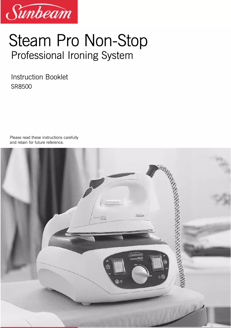 Image de la première page du manuel de l'appareil Steam Pro Non-Stop SR8500