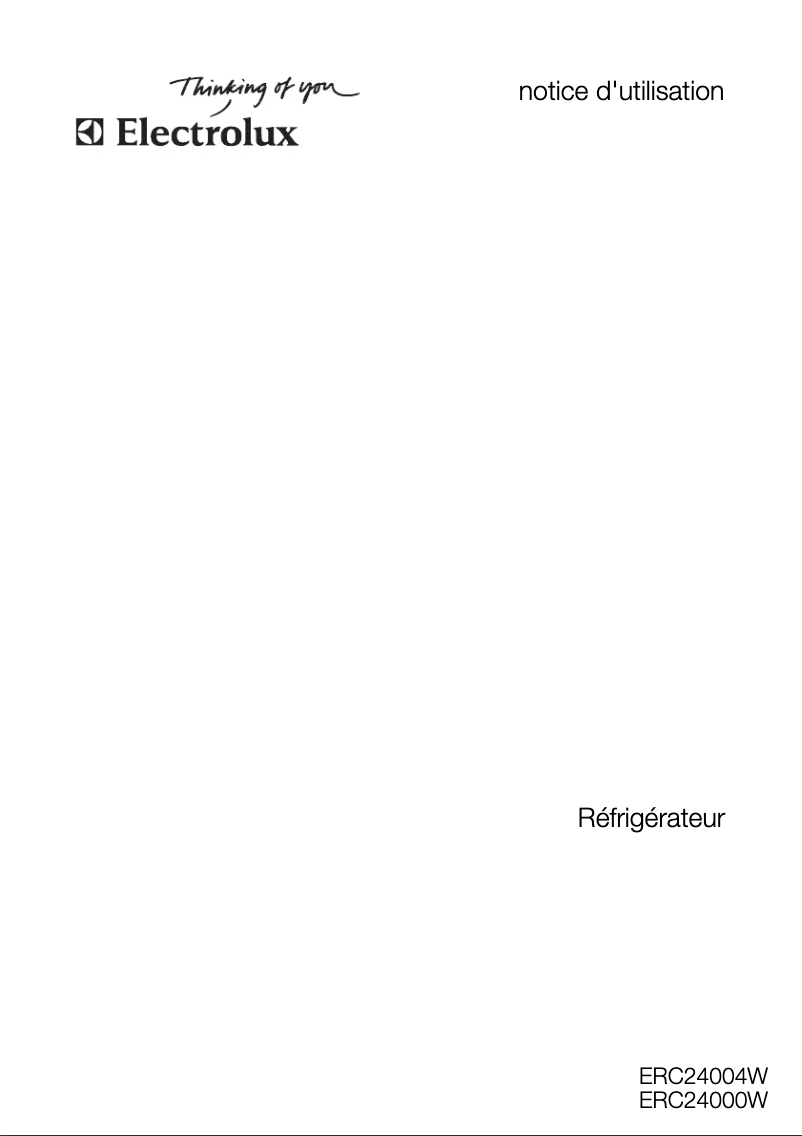 Page 1 de la notice Manuel utilisateur Electrolux ERC24000W