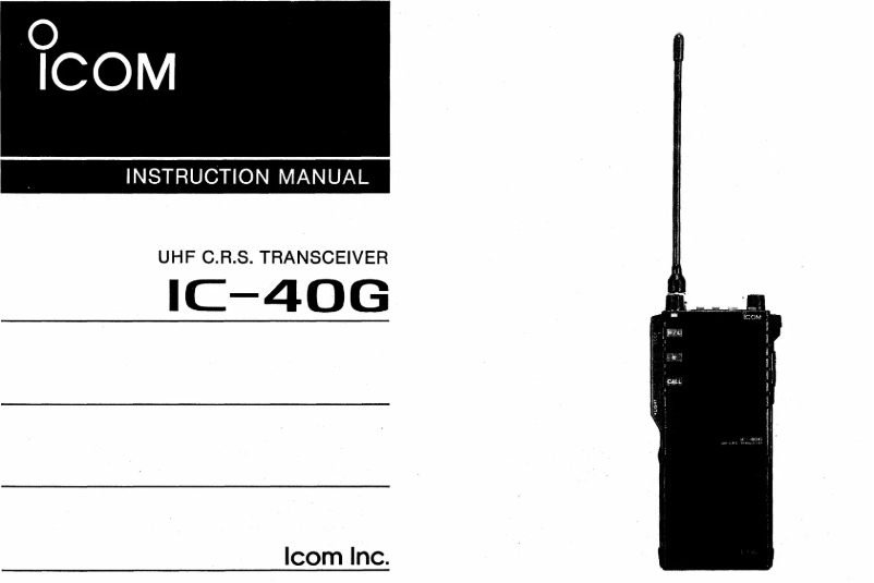 Page n°1 - Manuel utilisateur ICOM IC-40G