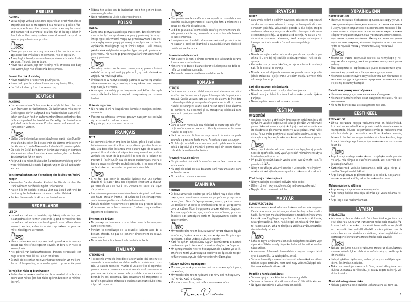 Page n°1 - Manuel utilisateur Fine Dine 445822