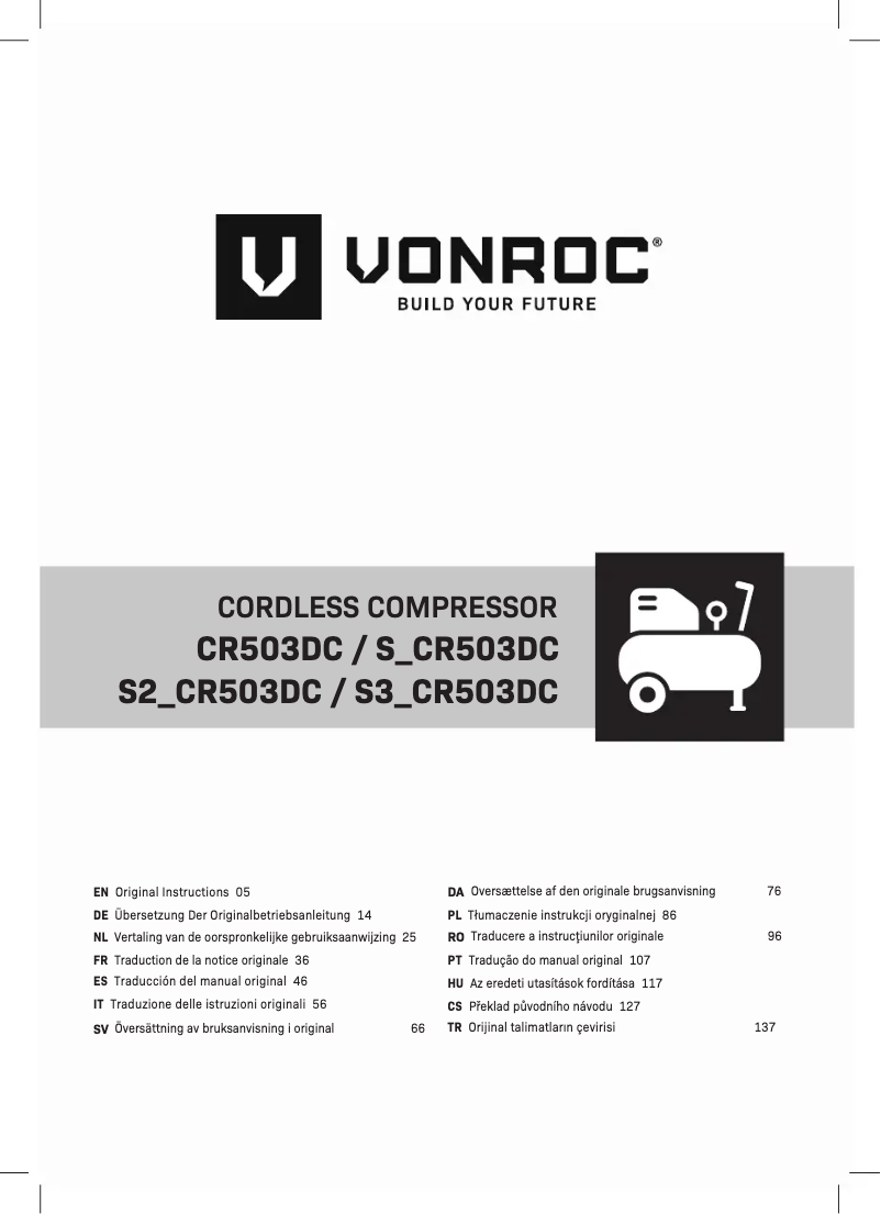 Página 1 del manual Manual de usuario Vonroc CR503DC