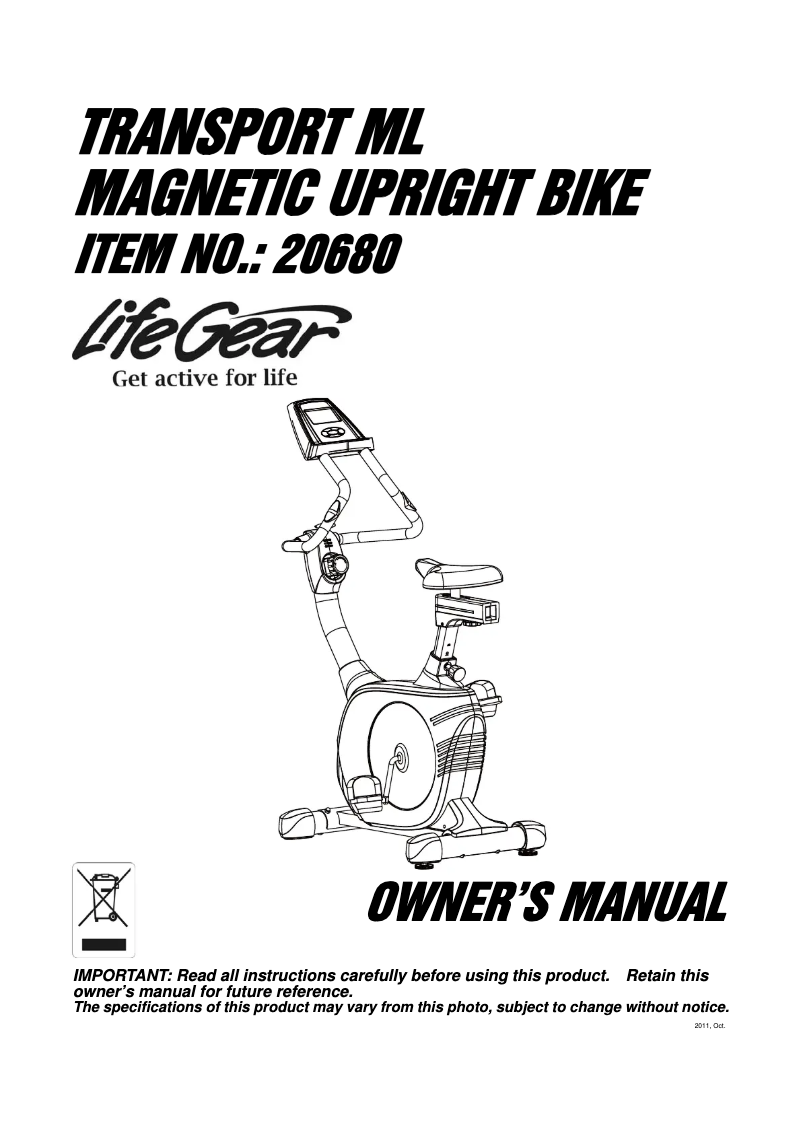 Página 1 del manual Manual de usuario Life Gear Transport 20680