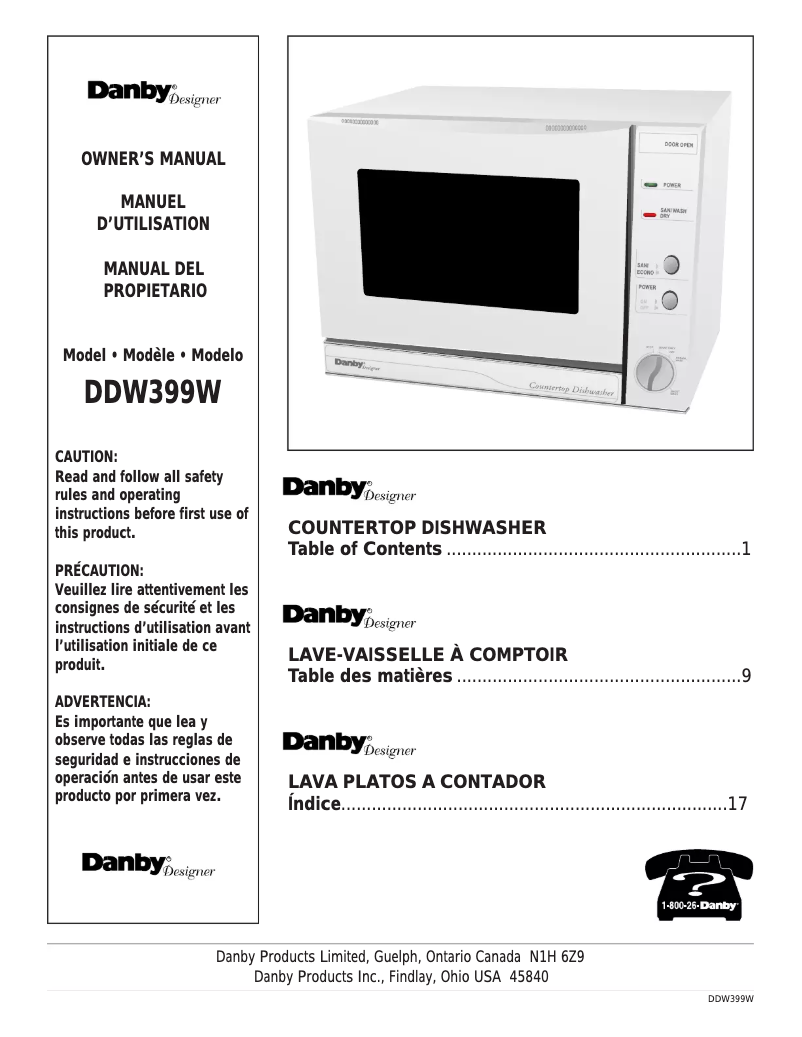 Image de la première page du manuel de l'appareil DDW399W