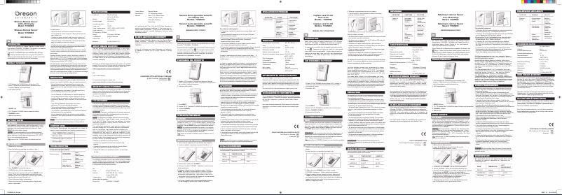 Image de la première page du manuel de l'appareil THGR800