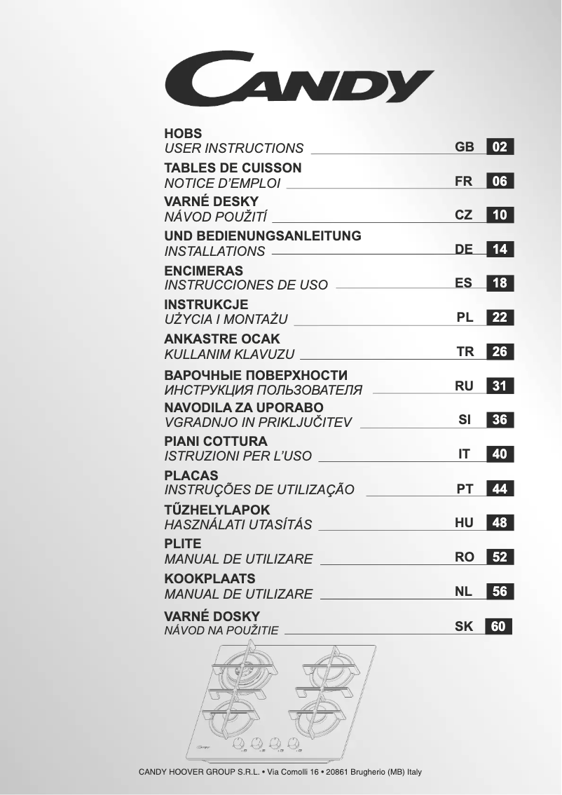 Page 1 de la notice Manuel utilisateur Candy CVW6BB
