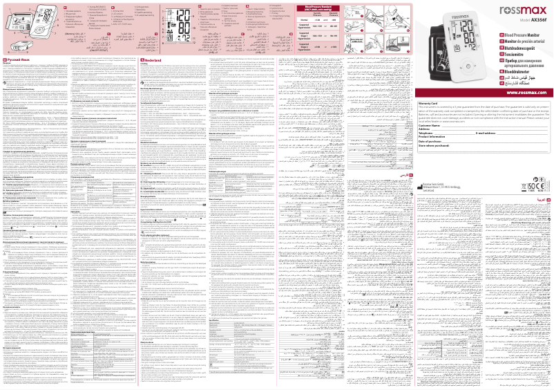 Page n°1 - Manuel utilisateur Rossmax AX356f