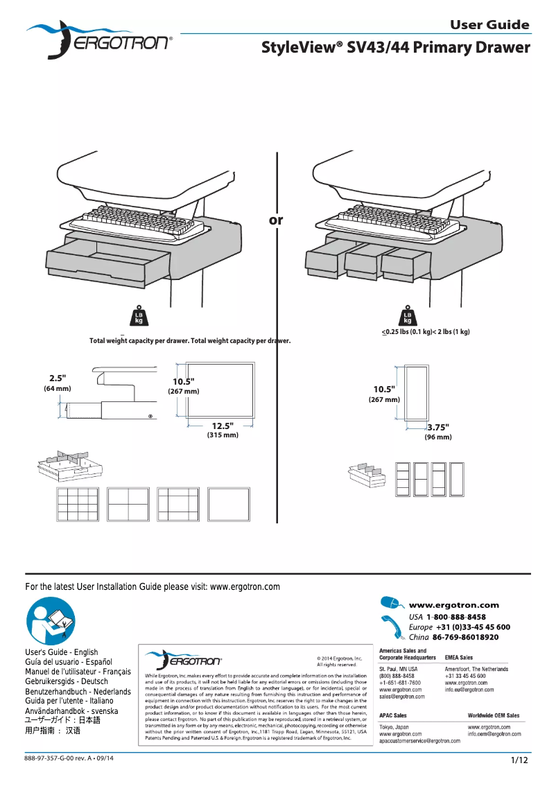 Page n°1 - Manuel utilisateur Ergotron 97-866