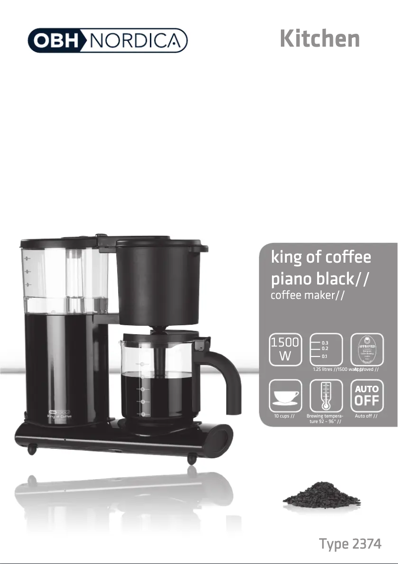 Página 1 del manual Manual de usuario OBH Nordica King of Coffee
