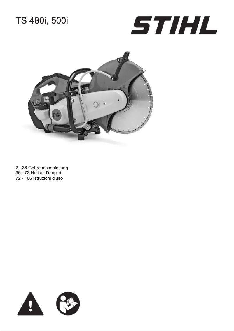 Page n°1 - Manuel utilisateur Stihl TS 500i