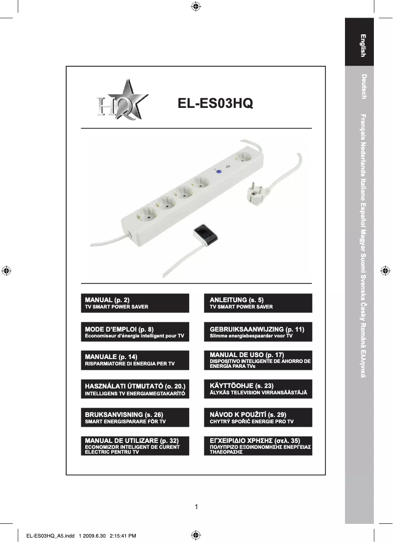 First page image of the manual for EL-ES03HQ