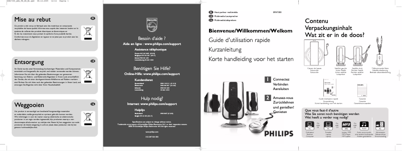 Page n°1 - Guide de démarrage rapide Philips SPA7300