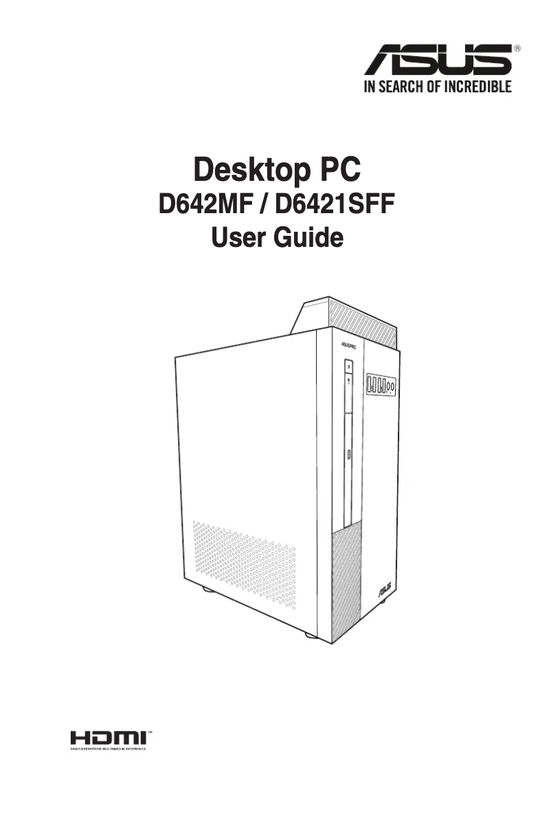 Page 1 de la notice Manuel utilisateur Asus ExpertCenter D6 Mini Tower D6421SFF