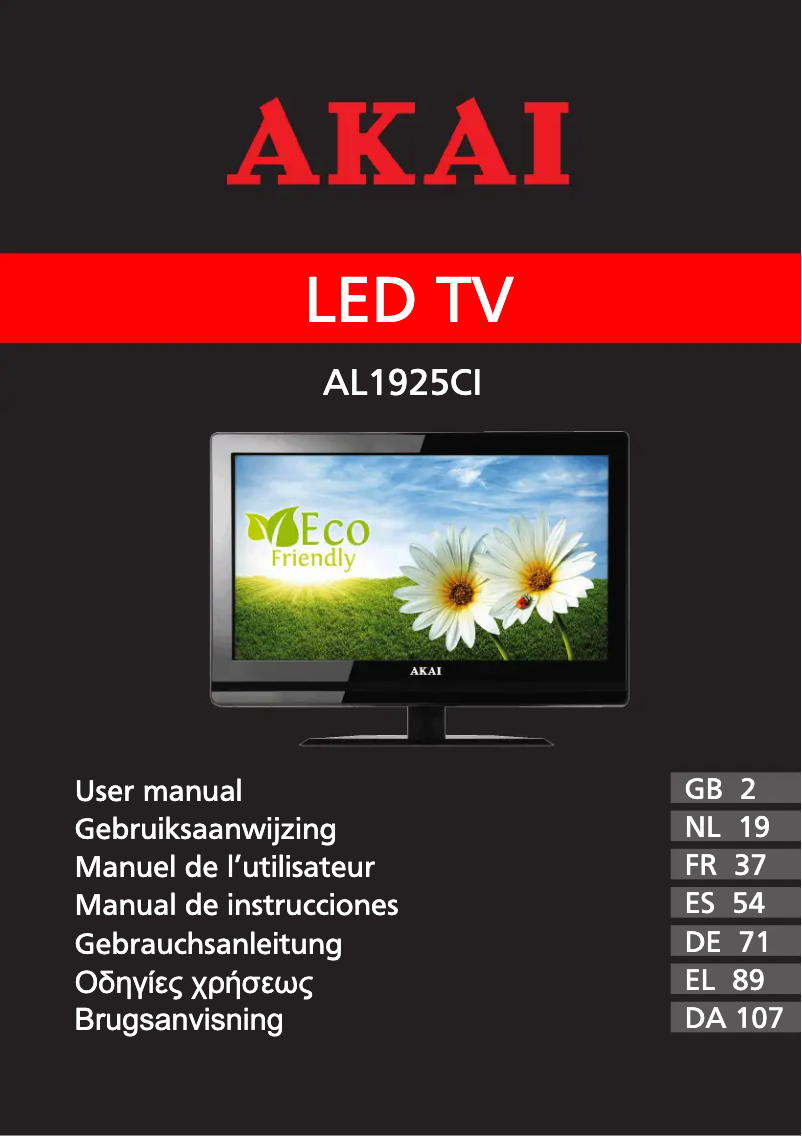 Page 1 de la notice Manuel utilisateur AKAI AL1925CI