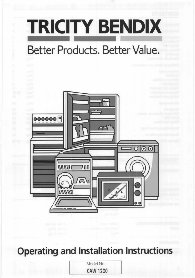 Page 1 de la notice Manuel utilisateur Tricity Bendix CAW 1200