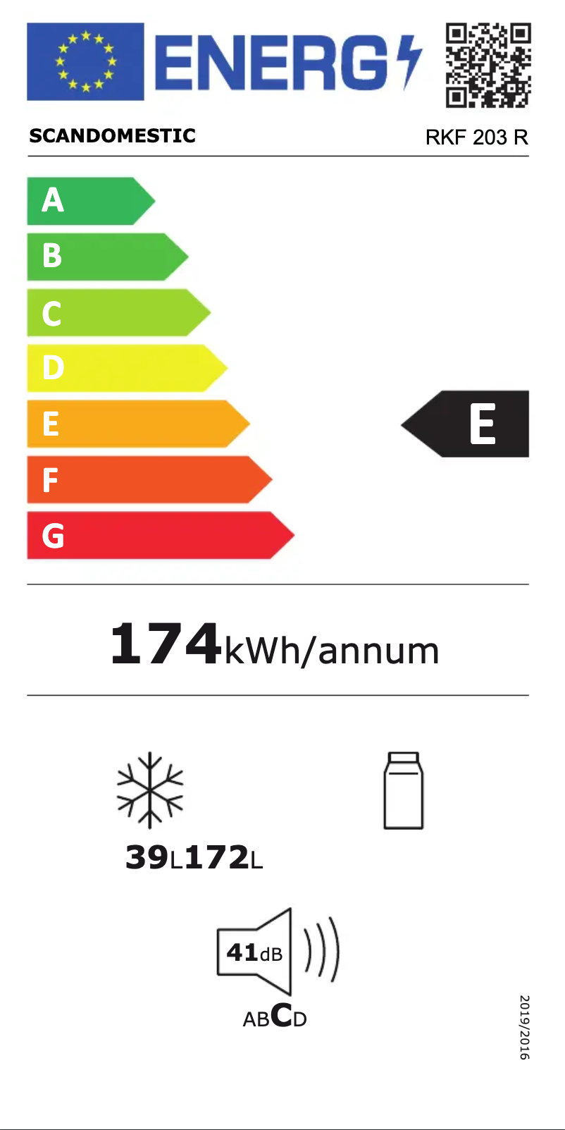 Page n°1 - Label énergétique Scandomestic RKF 203 R
