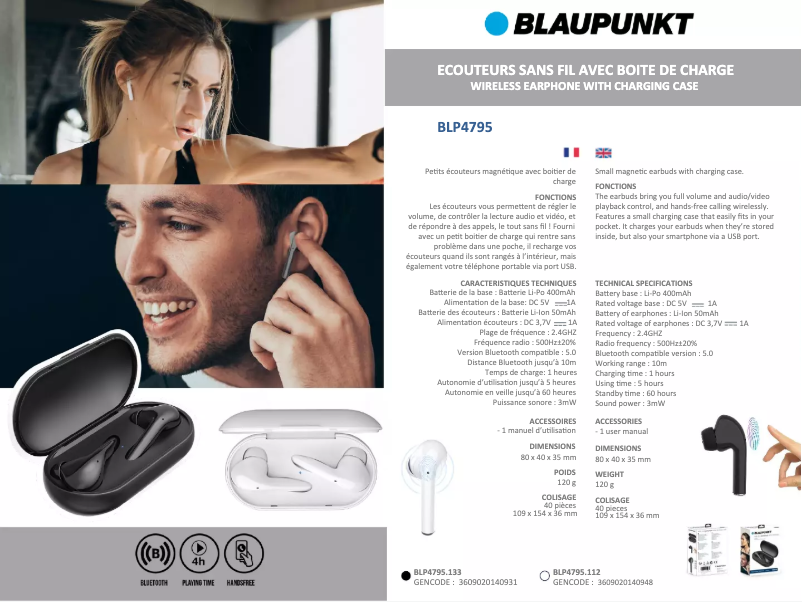 Page n°1 - Manuel utilisateur Blaupunkt BLP4795