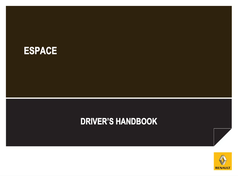Image de la première page du manuel de l'appareil Espace (2012)