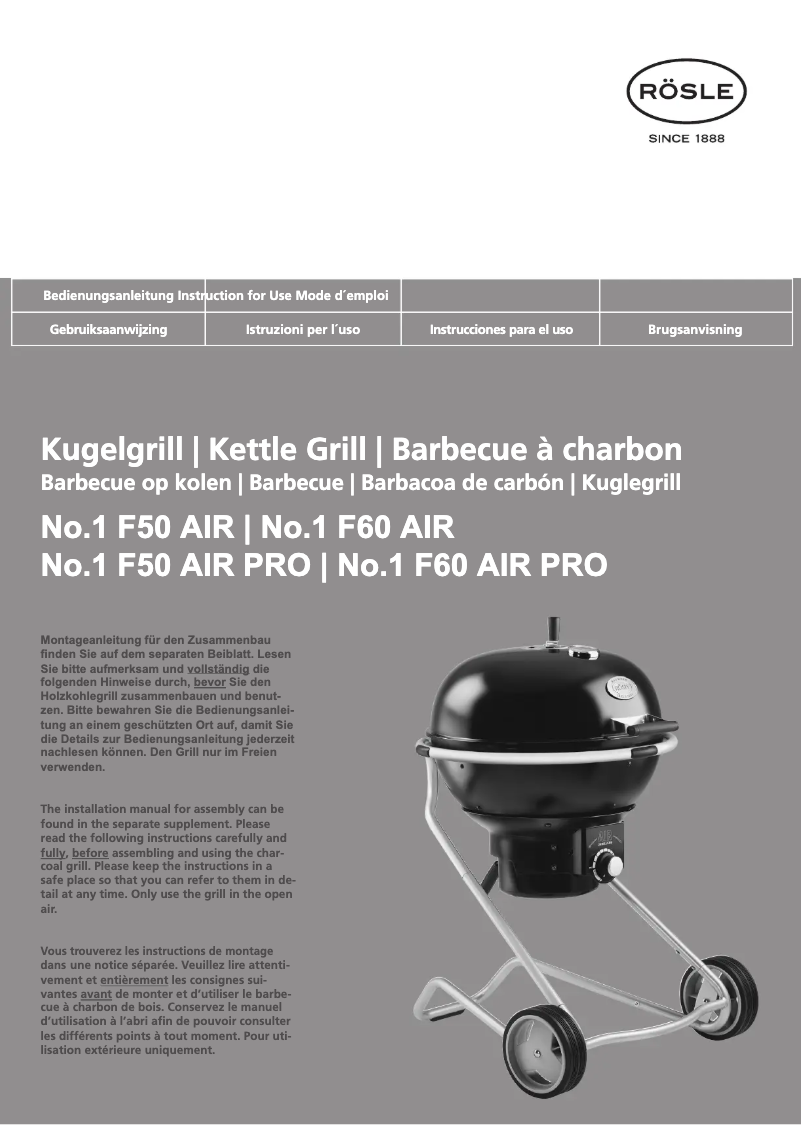 Page 1 de la notice Manuel utilisateur Roesle No.1 F50  Air Pro