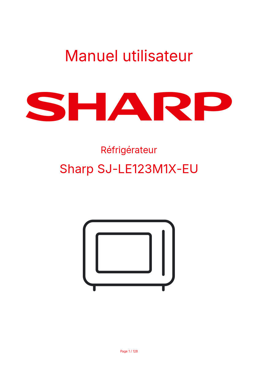 Image de la première page du manuel de l'appareil SJ-LE123M1X-EU