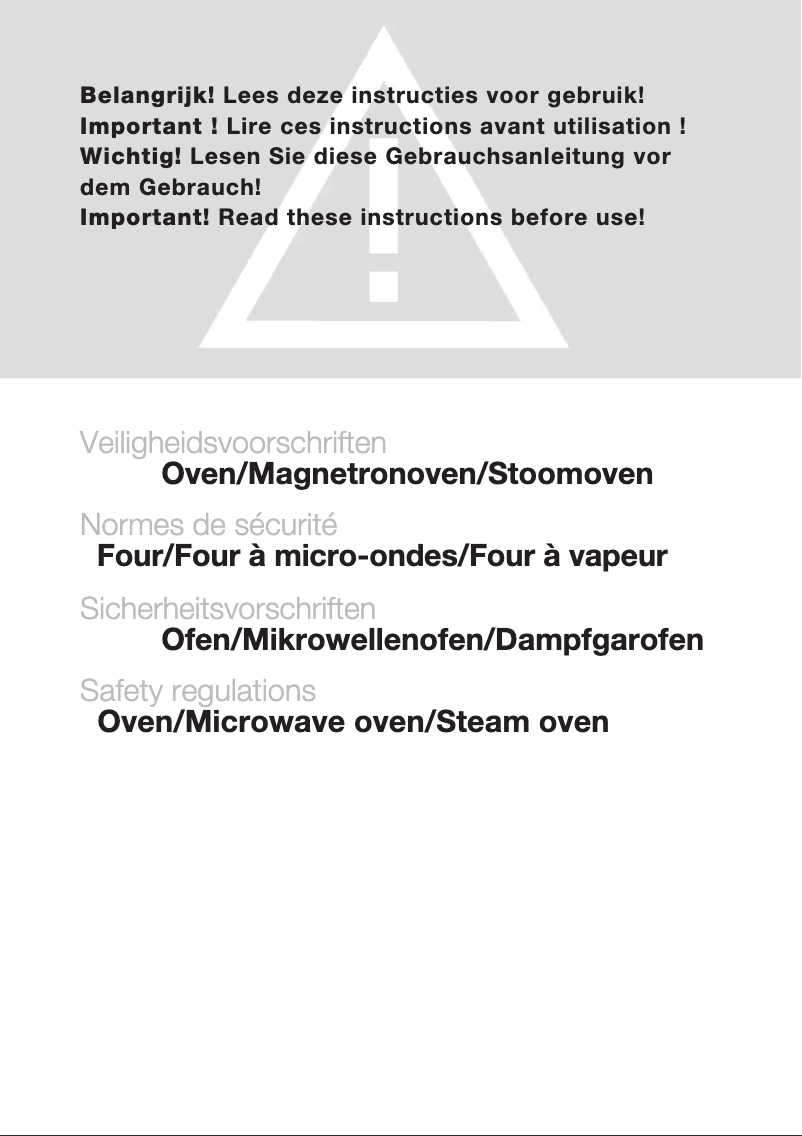 Page 1 de la notice Instructions de sécurité Atag BCM4611C