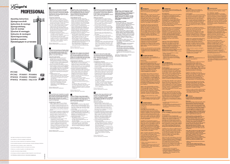 Imagen de la primera página del manual del dispositivo PFA 9003 B