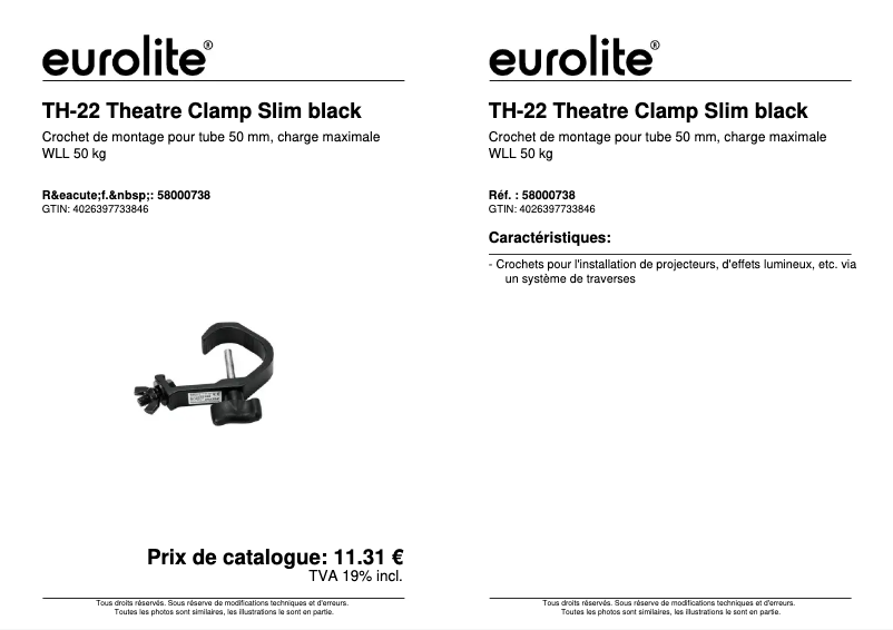 Image de la première page du manuel de l'appareil TH-22