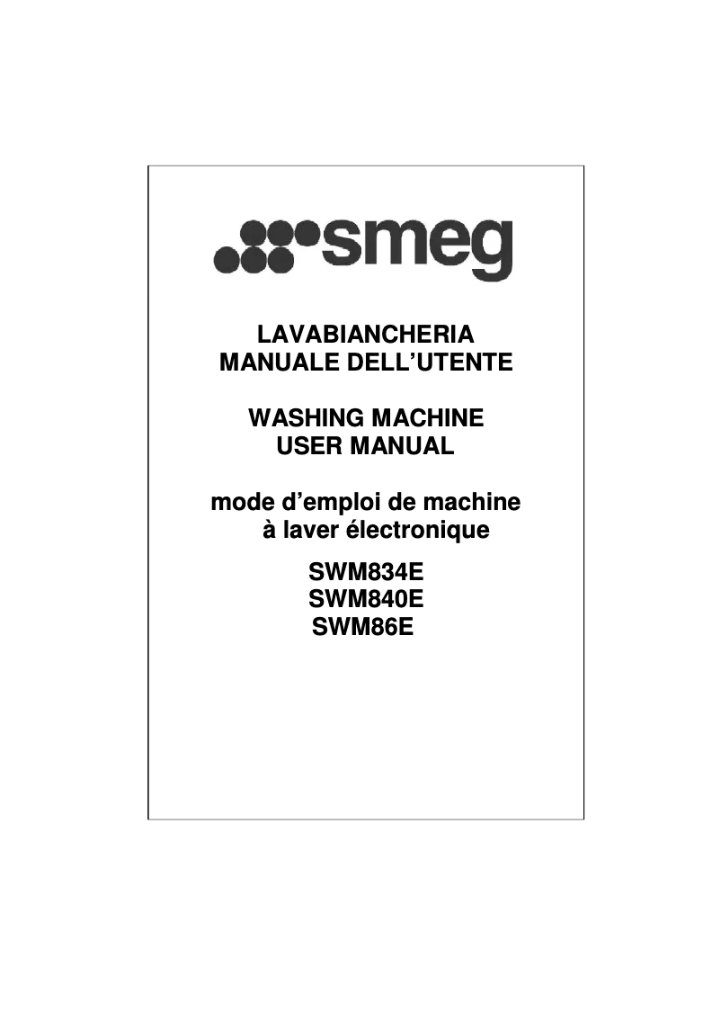 Page 1 de la notice Manuel utilisateur Smeg SWM86E