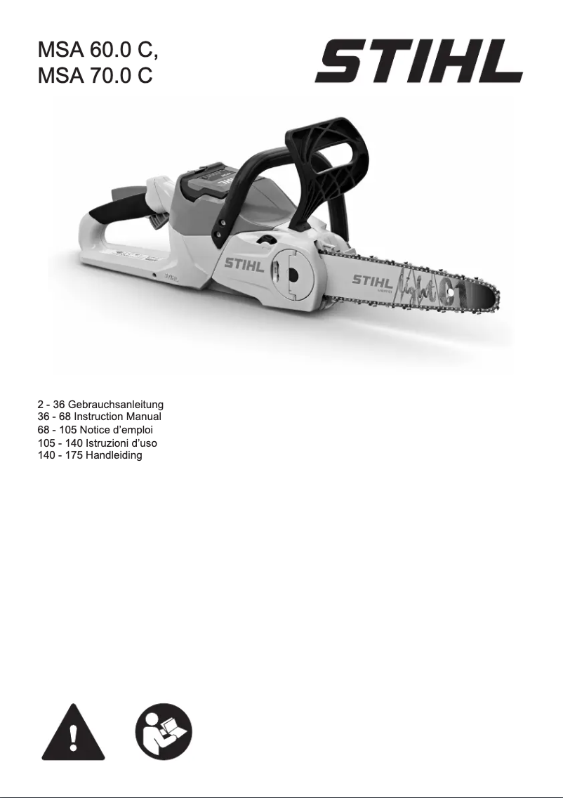 Page 1 de la notice Manuel utilisateur Stihl MSA 60 C