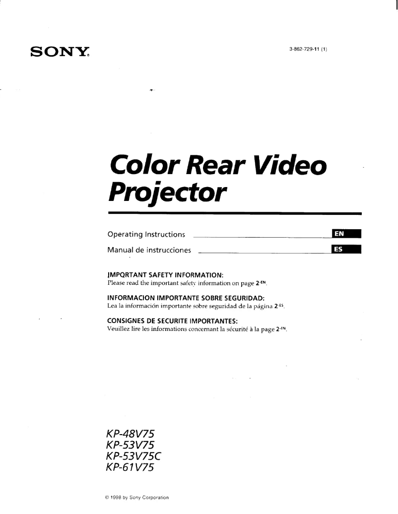 Image de la première page du manuel de l'appareil KP-53V75