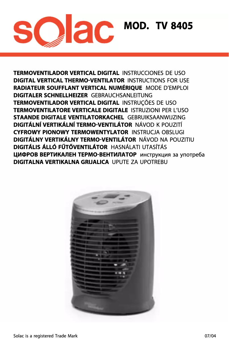 Image de la première page du manuel de l'appareil TV8405/06