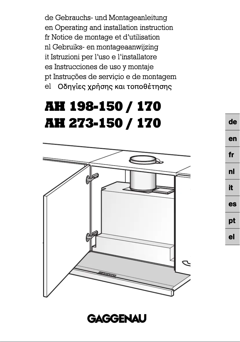 Página 1 del manual Manual de usuario Gaggenau AH273170