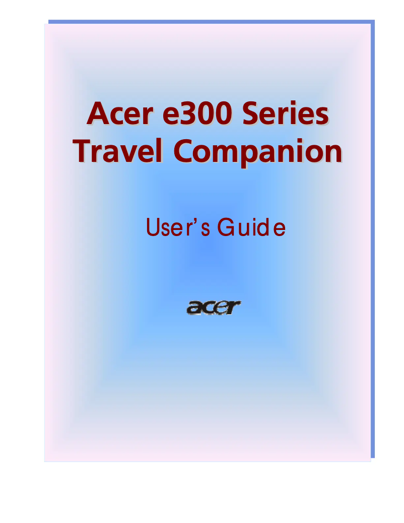 Page 1 de la notice Manuel utilisateur Acer E300