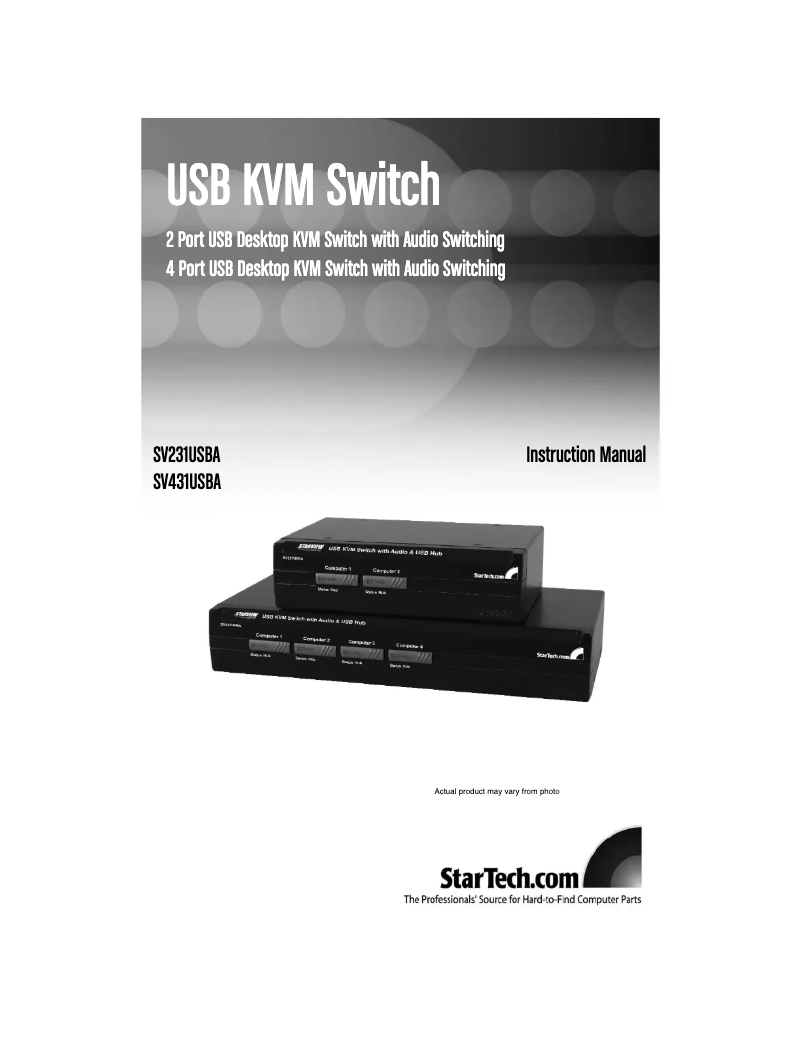 Page n°1 - Manuel utilisateur StarTech.com SV431USBA