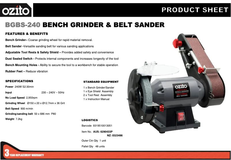 Image de la première page du manuel de l'appareil BGBS-240