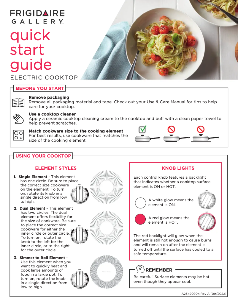 Page n°1 - Guide de démarrage rapide Frigidaire GCCE3070AS
