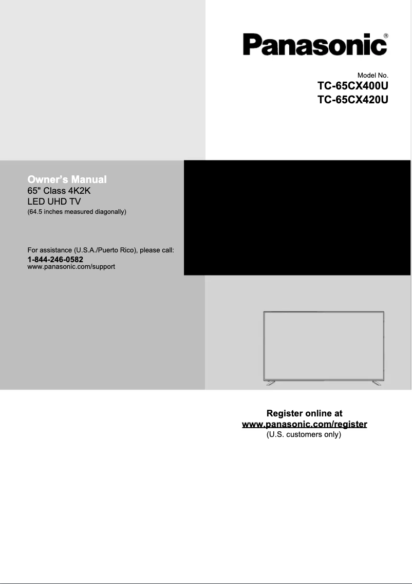 Image de la première page du manuel de l'appareil TC-65CX420U