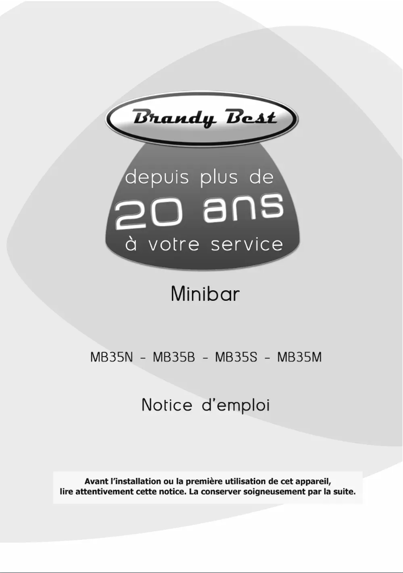 Page 1 de la notice Manuel utilisateur Brandy Best MB35N