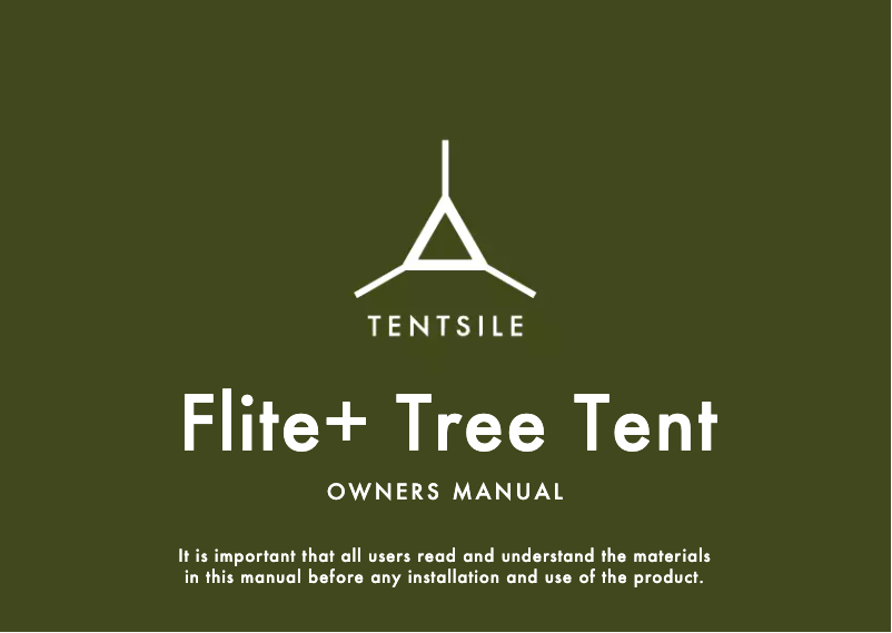 Page 1 de la notice Manuel utilisateur Tentsile Flite+