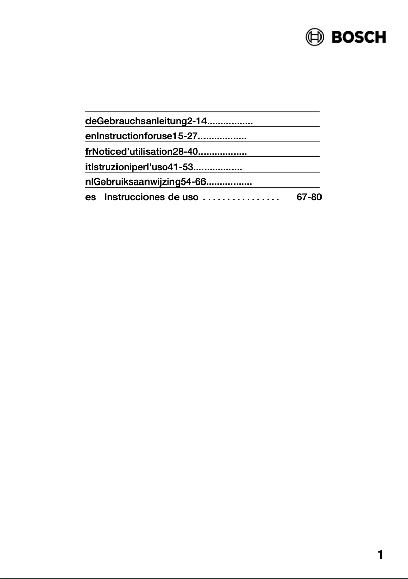 Page 1 de la notice Manuel utilisateur Bosch HSC140651