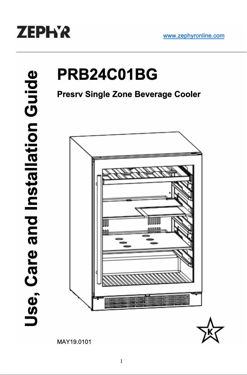 Page 1 de la notice Guide d'installation Zephyr PRB24C01BG
