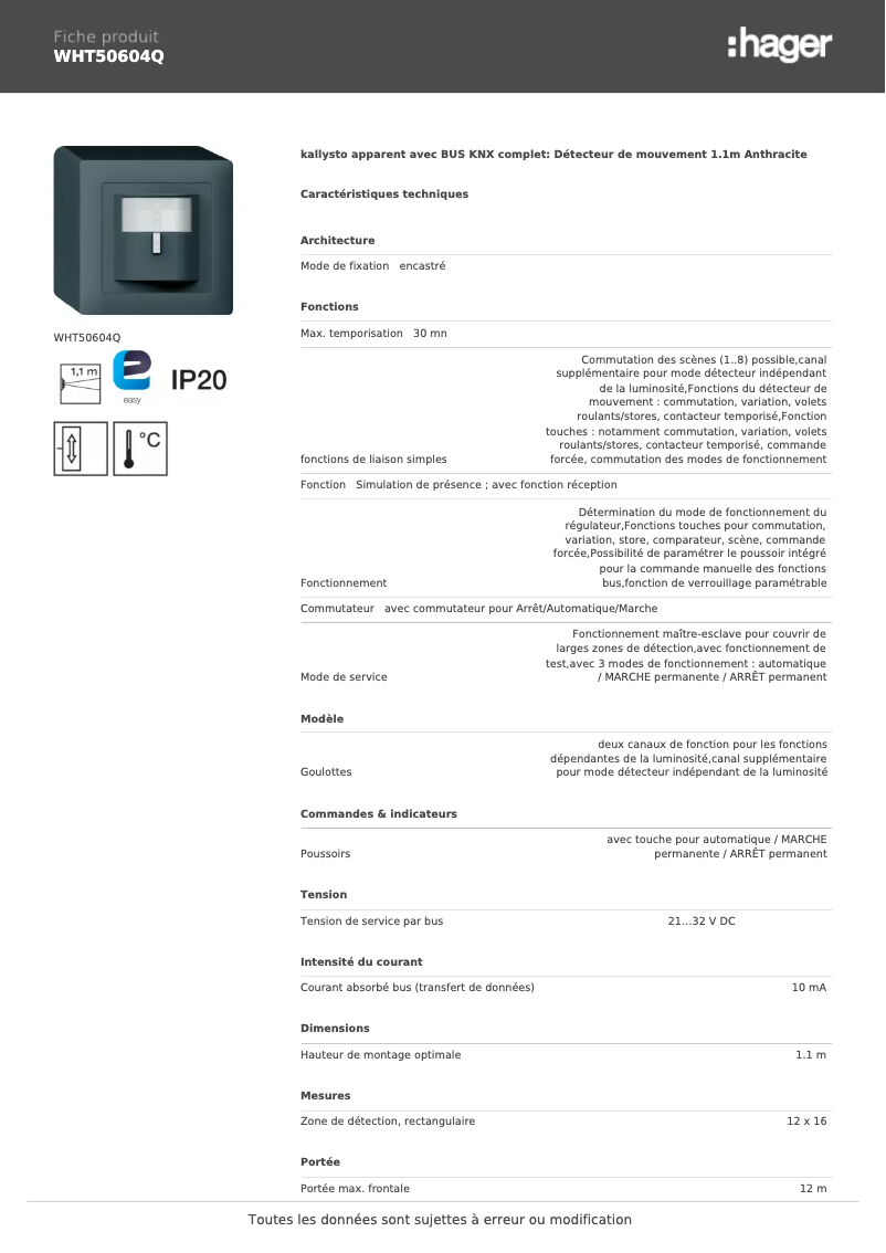 Image de la première page du manuel de l'appareil WHT50604Q