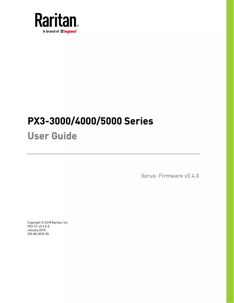 Page 1 de la notice Manuel utilisateur Raritan Dominion PX3-5473V