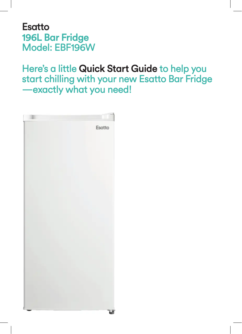 Page 1 de la notice Guide de démarrage rapide Esatto EUF232WE