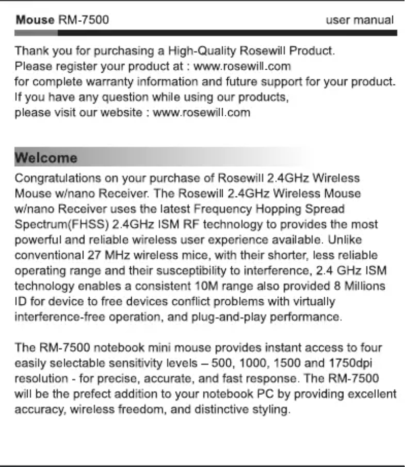 Page 1 de la notice Manuel utilisateur Rosewill RM-7500